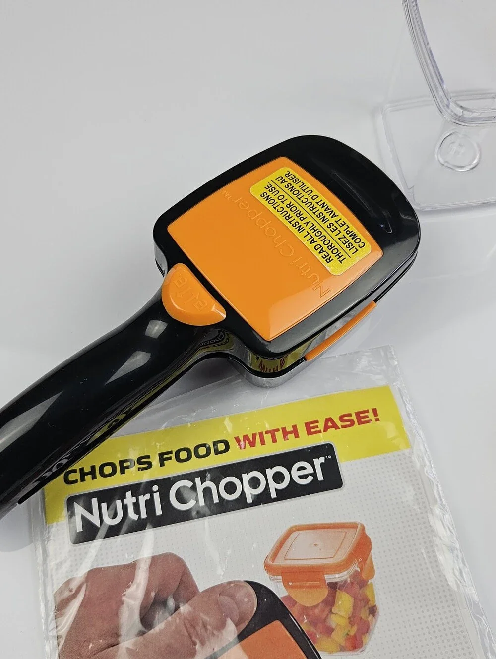 Nutri Chopper Handheld Food Chopper - Orange & Clear- NWOT